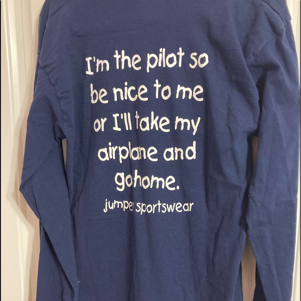vintage large dark blue skydivers funny long sleeve shirt